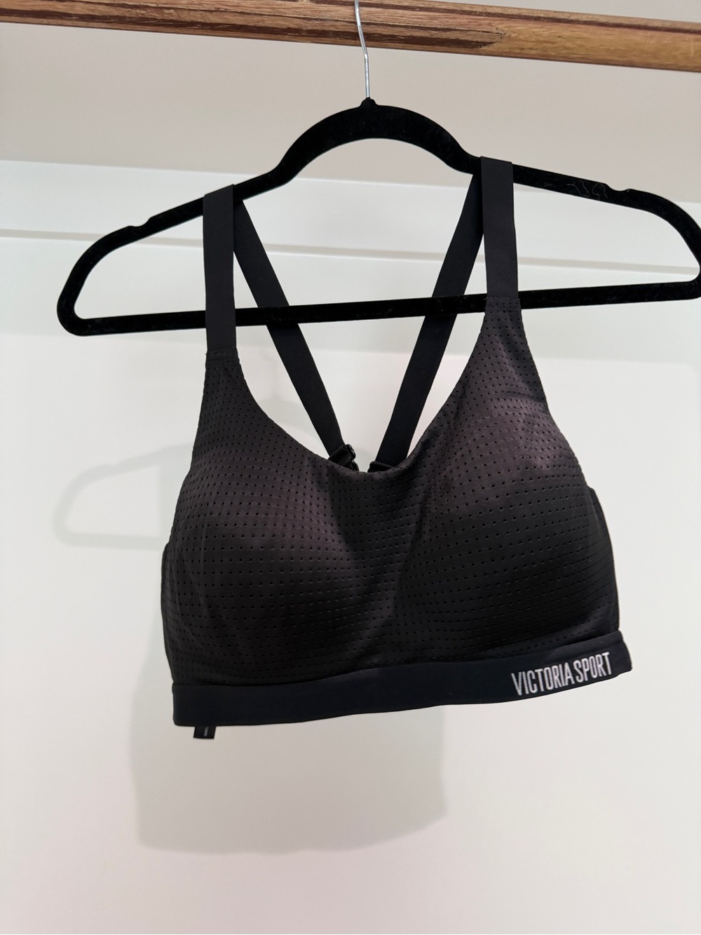 Victoria's Secret Black Perforated Support Sports Bra